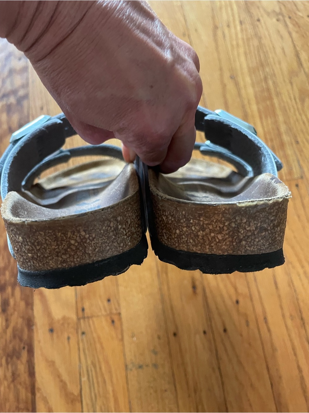 Birkenstock Gray Two-Strap Arizona  Sandals